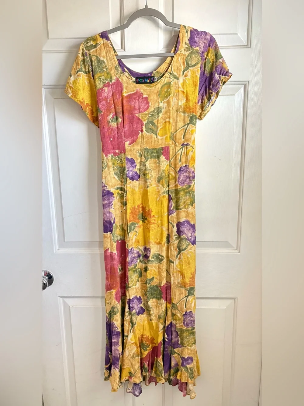 Jams World countryside Floral Maxi market Dress with Pink and Purple Blooms